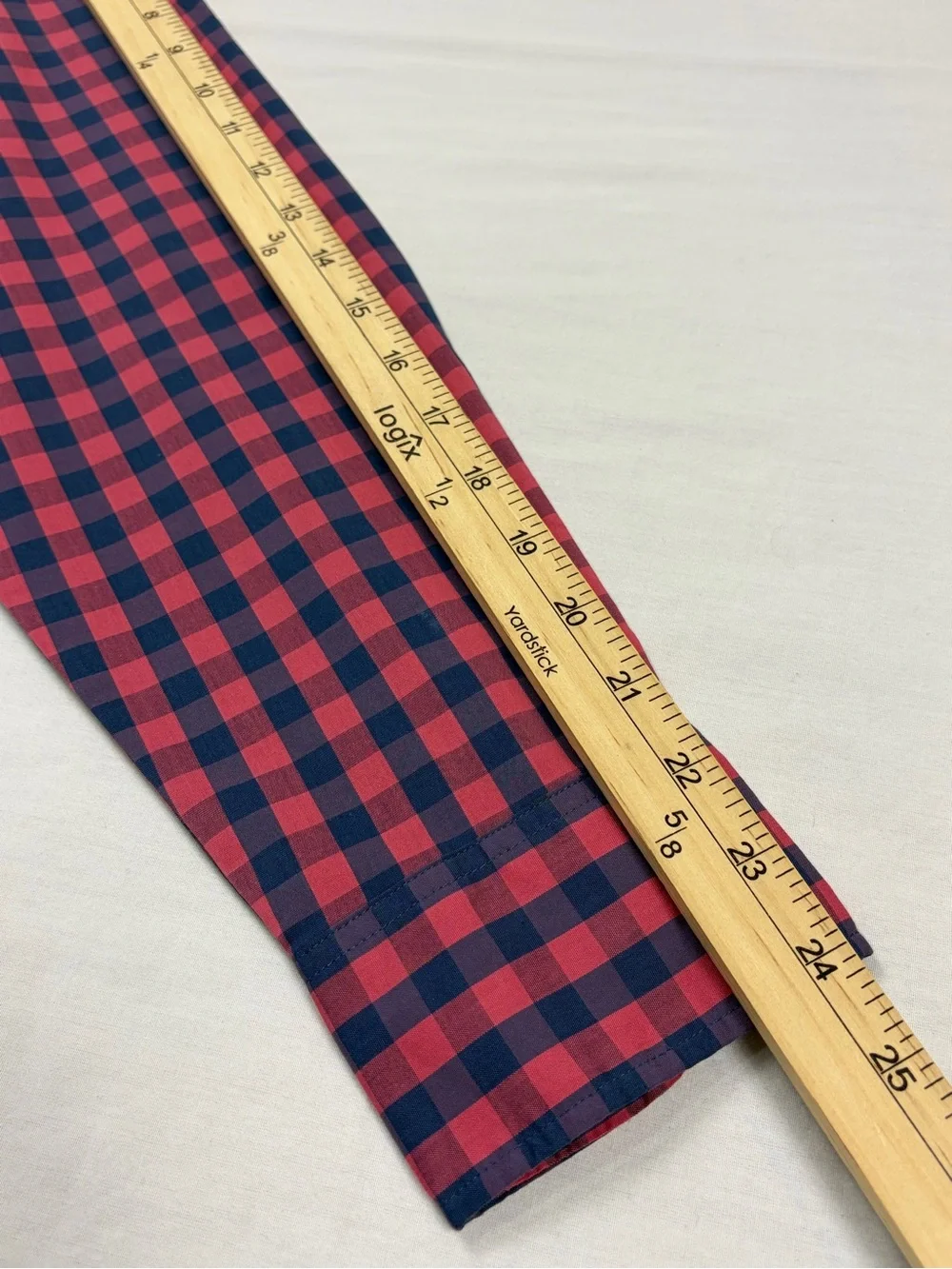 J.Crew Performance Slim Untucked Navy Red Gingham Plaid Button Down Shirt M